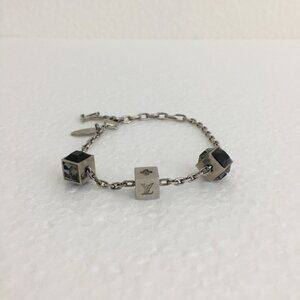 Louis Vuitton Crystal Gamble Station Bracelet 8" 100% Authentic Silver-Tone